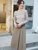 简约而不简单！卡其色百褶西装半裙，诠释职场优雅新风尚 商品缩略图1