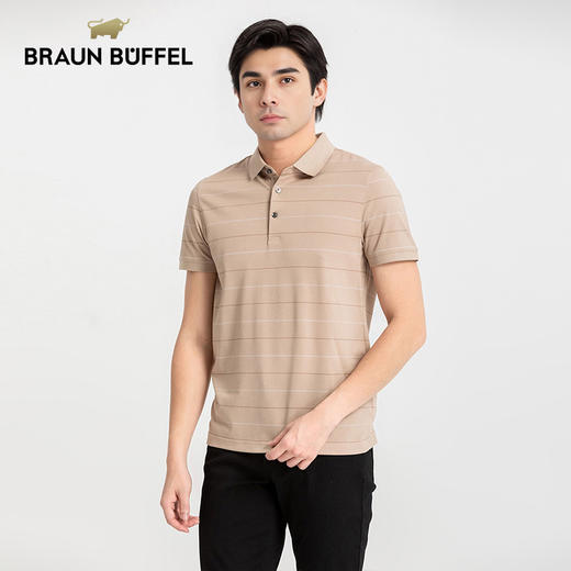 布兰施男士短袖Polo衫夏季薄款桑蚕丝商务休闲翻领上衣高档t恤男 商品图1