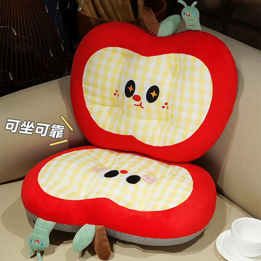 自然醒大眼格纹红苹果蒲团坐垫冰丝蒲团坐墩榻榻米座垫椅子增高垫子QYL 商品图4