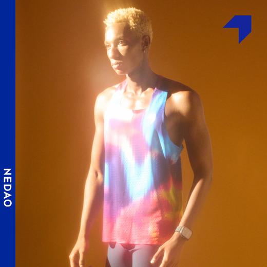 内道折射风洞背心透气排汗降温马拉松跑步运动男款印花风洞背心 商品图0