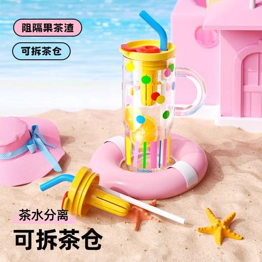 bablov大容量玻璃杯吸管水杯夏季女生高颜值耐高温泡茶杯子办公室 商品图3