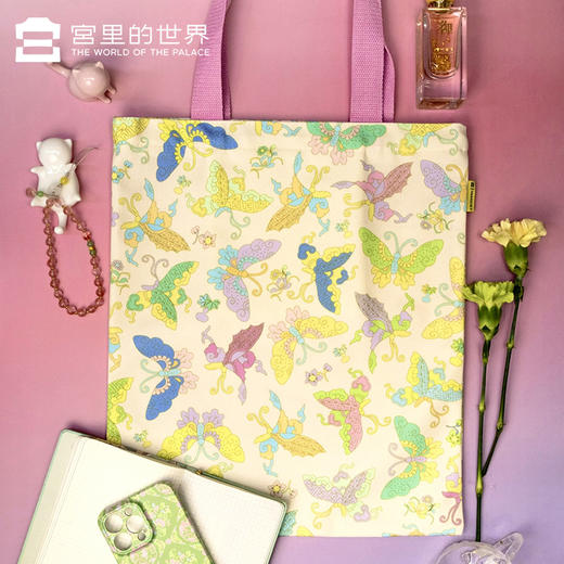 【宫里帆布袋】百福彩蝶帆布袋 商品图0