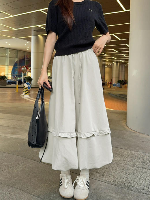 【YW】无忧购防晒花苞裙女夏慵懒风宽松蓬蓬休闲裙高腰遮肉半身裙长裙LB52018（截单后3-5天发货） 商品图7