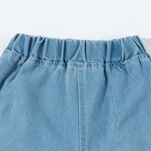 贝贝怡2025春秋新款柔软牛仔裤中大童百搭休闲裤刺绣萌兔女孩牛仔裤ZB3EK017 商品图4