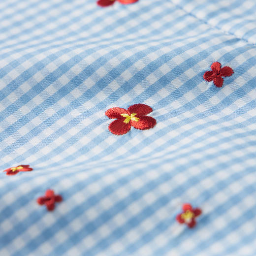 Herlian2025年秋季新品女士手工刺绣格纹碎花短裤 商品图3