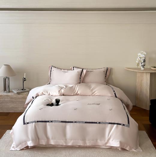 自然醒60支奥地利进口兰精天丝绣花黑边四件套HS 商品图0