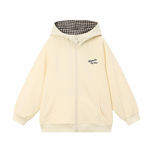 笛莎Deesha 童装女童外套2025秋新款女童学院风连帽卫衣外套 商品图4