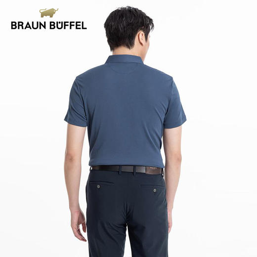 BRAUN BUFFEL/布兰施男士商务休闲短袖POLO衫舒适百搭翻领上衣T恤 商品图3