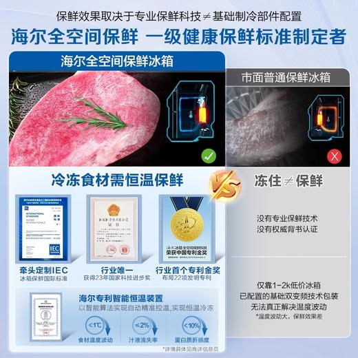 海尔小红花540L双开四门一级零嵌入式家用超薄电冰箱新品BCD-540WGHTD14GPU1 商品图1