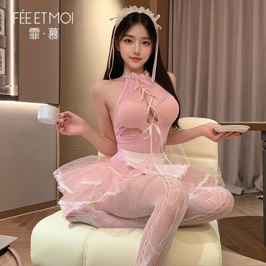 【情趣内衣】霏慕 娇俏实习女仆露沟可撕透视装ZY7437 商品图11