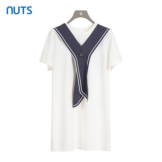 NUTS商场同款夏季简约气质海军领T恤短袖连衣裙429101351 商品图0