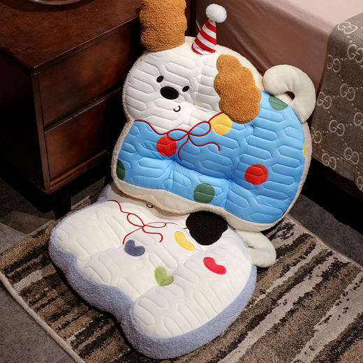 自然醒翘耳小狗乳胶方块坐垫夏季高中生凳子新款冰子板坐垫丝教室专用QYL 商品图13