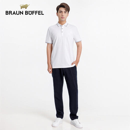 布兰施高端男士polo衫短袖新款夏季抑菌桑蚕丝翻领T恤男上衣 商品图2