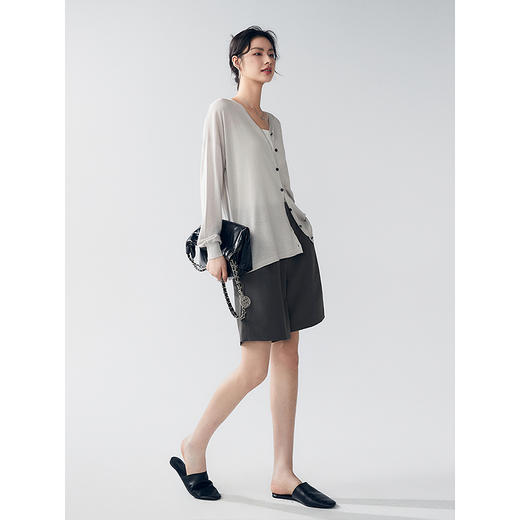 352624003-初棉小带盖五分西装短裤 商品图3