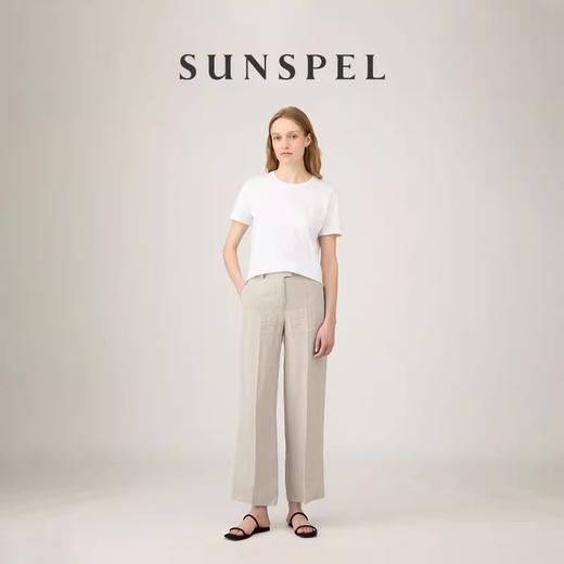 【亚麻系列】SUNSPEL 女士春夏经典版型亚麻休闲长裤 浅沙色 商品图1