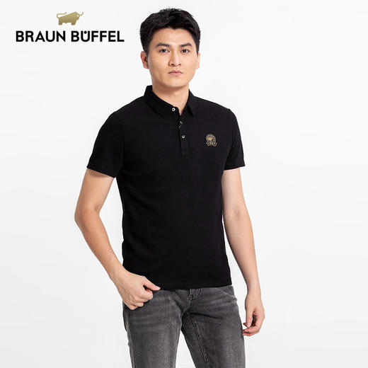 布兰施男装夏翻领高端t恤气质短袖商务休闲绅士polo衫男上衣 商品图2