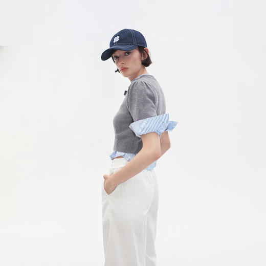 Herlian2025年秋季新品女士蝴蝶结装置短袖针织衫 商品图3