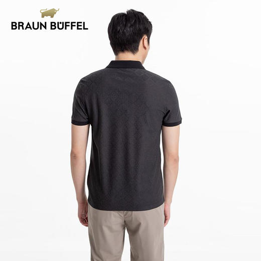 BRAUN BUFFEL/布兰施男士商务休闲翻领短袖POLO衫舒适百搭上衣T恤 商品图3