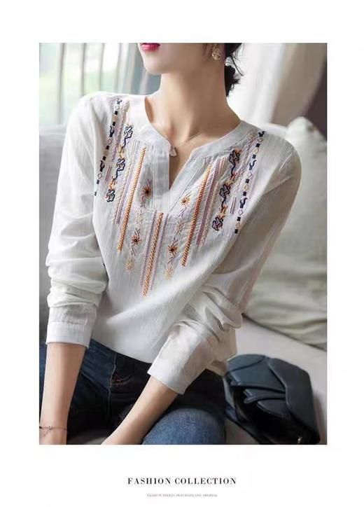 冰点价！仅限11.11！退货勿拍【新品推荐】DME JEANS品牌重工刺绣粘纤➕棉长袖小衫-喜出 商品图1