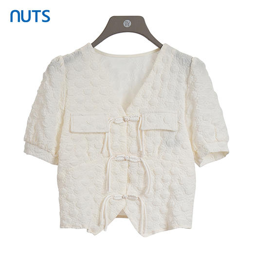 NUTS商场同款夏季设计感小众新中式短袖衬衫428013462 商品图0