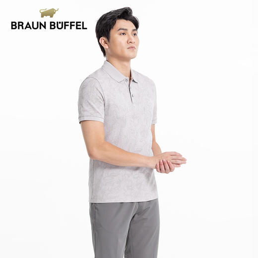 BRAUN BUFFEL/布兰施男士商务休闲翻领短袖POLO衫舒适百搭上衣T恤 商品图2