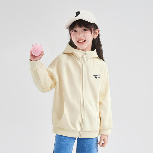 笛莎Deesha 童装女童外套2025秋新款女童学院风连帽卫衣外套 商品图1