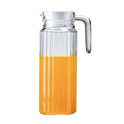 【大容量耐高温玻璃水壶】家用泡茶果汁饮料凉水壶 竖纹带盖扎壶冷水壶  商品图4