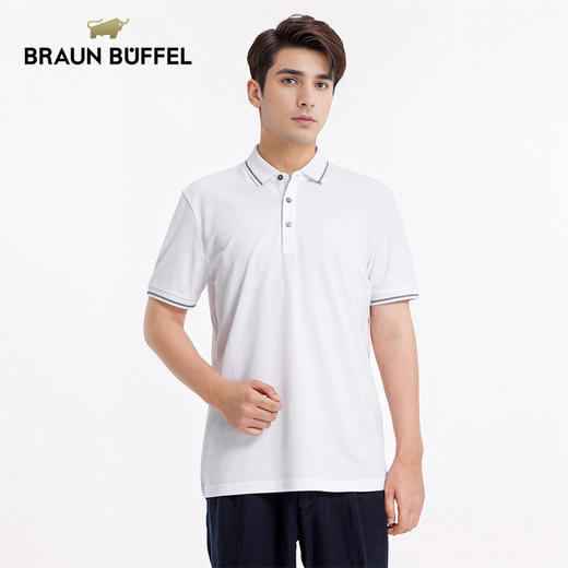 布兰施高端男士polo衫短袖新款夏季抑菌桑蚕丝翻领T恤男上衣 商品图1