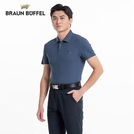 BRAUN BUFFEL/布兰施男士商务休闲短袖POLO衫舒适百搭翻领上衣T恤 商品图1