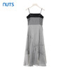 NUTS商场同款夏季灰色设计感网纱拼接宽松吊带连衣裙423101043 商品缩略图1