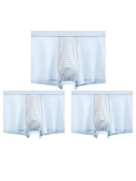 【3条装】裸感冰氧丝平角 蚕丝裆男士内裤634#A-4636 彗星天使