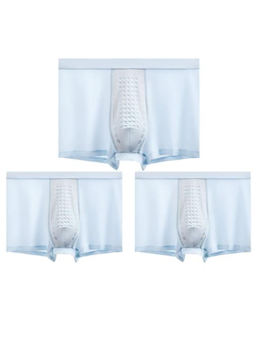 【3条装】裸感冰氧丝平角 蚕丝裆男士内裤634#A-4636 彗星天使 商品图0