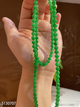 老坑艳绿长珠链【5130707】具体价格微信咨询