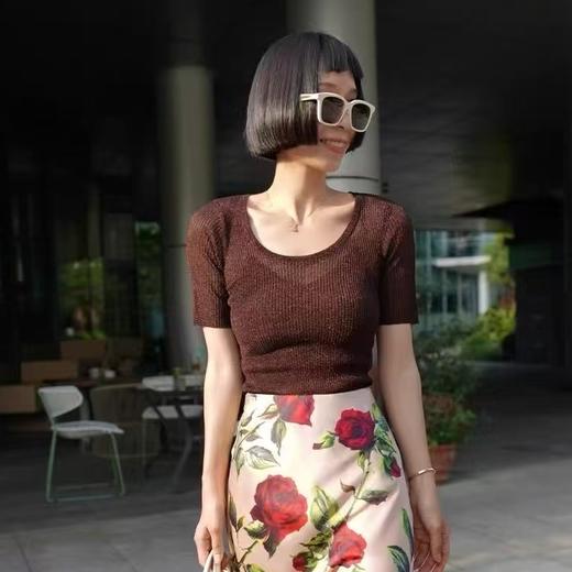 【à perles】进口闪闪针织U领上衣 商品图0