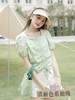 【限八一促】【韩系小衫】（微脏）C01清新绿抽绳褶皱短袖小衫-喜出 商品缩略图3