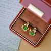 龢盒原创 招财小螃蟹18k金镶翡翠如意耳钉 商品缩略图1