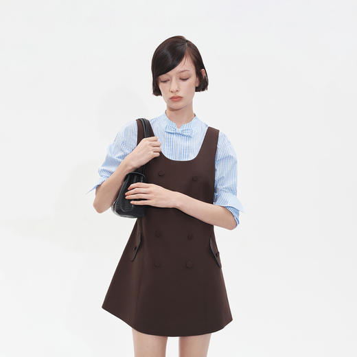 Herlian2025年秋季新品女士双排扣设计廓形娃娃裙 商品图1