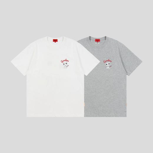 GOODBAI GOODEES 机器小猫logo做旧图案印花oversize短袖T恤 商品图1