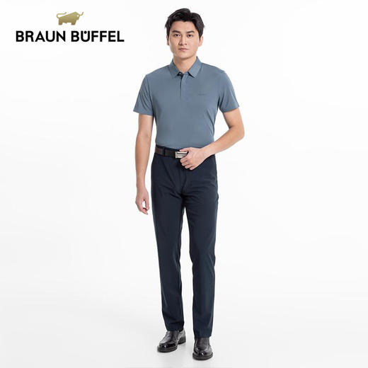 BRAUN BUFFEL/布兰施男士商务休闲短袖polo衫舒适百搭翻领T恤 商品图3