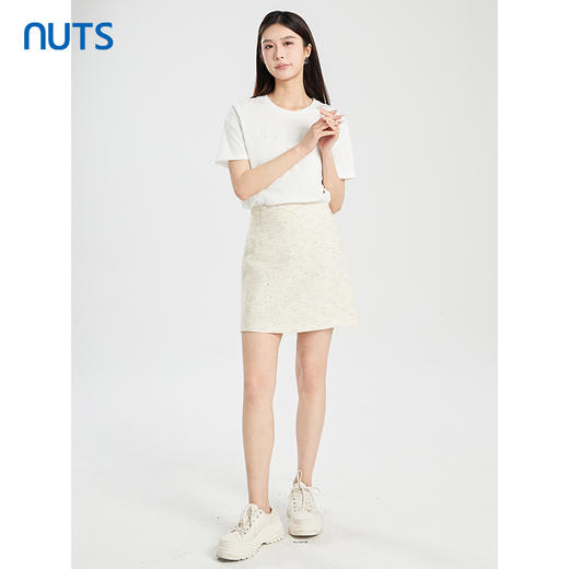 NUTS商场同款夏季高腰显瘦A字百搭短款半身裙422061046 商品图3