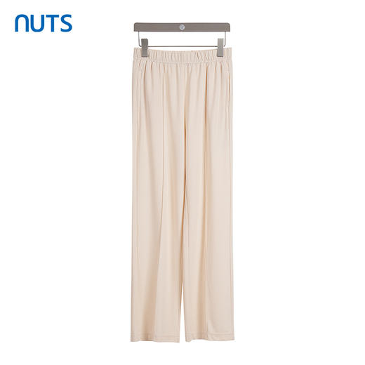 NUTS商场同款夏季高腰松紧腰直筒显瘦纯色长裤429072276 商品图0