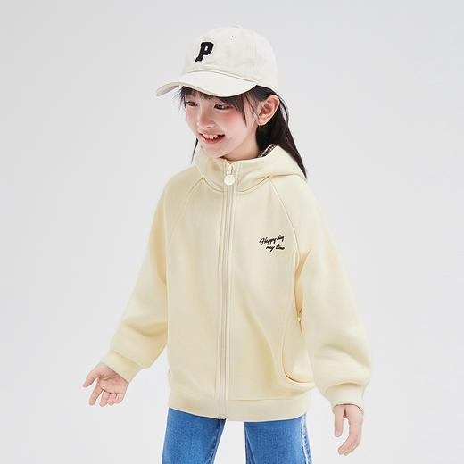 笛莎Deesha 童装女童外套2025秋新款女童学院风连帽卫衣外套 商品图0
