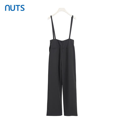 NUTS商场同款夏季黑色休闲直筒阔腿简约百搭背带裤423072207 商品图1