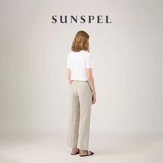 【亚麻系列】SUNSPEL 女士春夏经典版型亚麻休闲长裤 浅沙色 商品图3