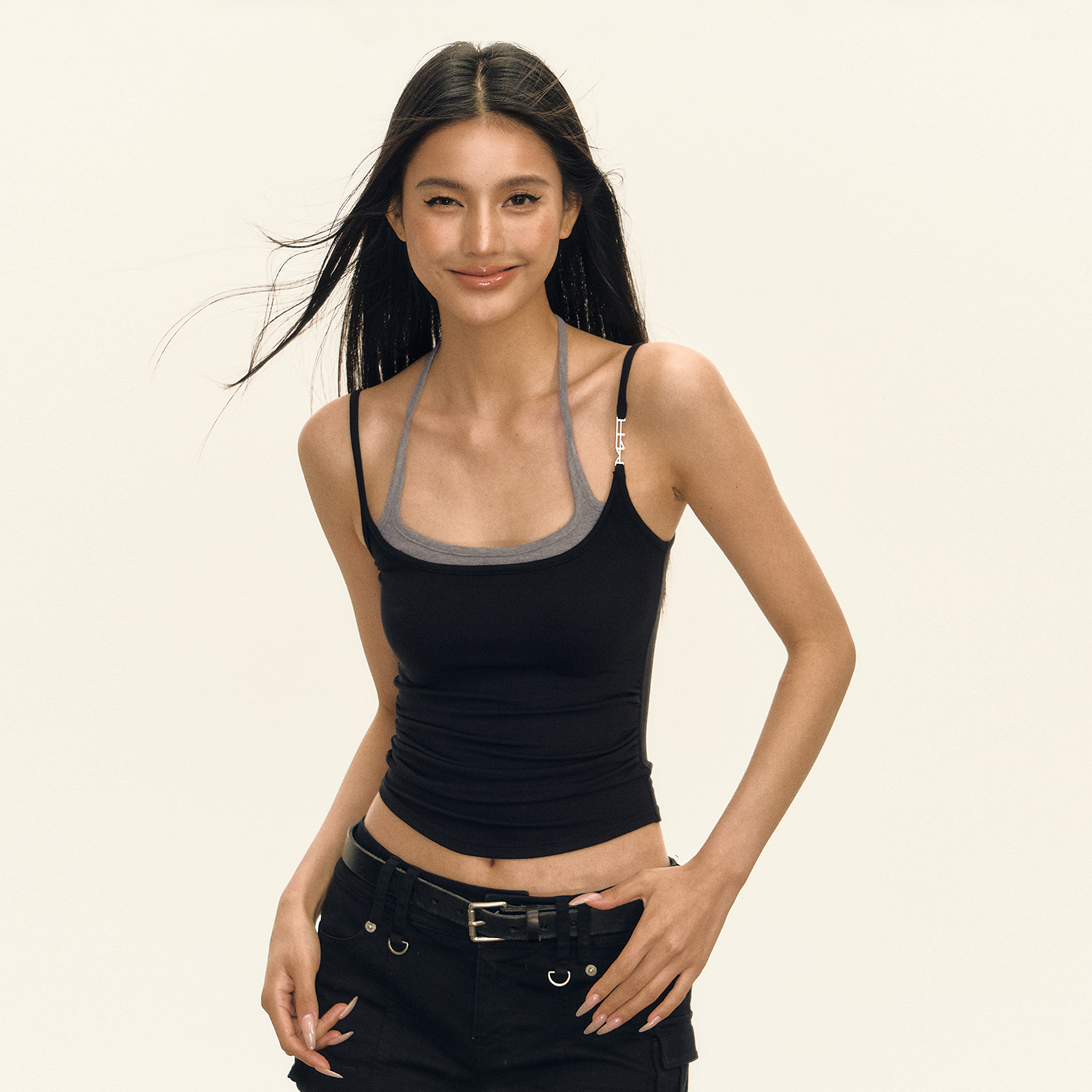 Ariseism美式复古辣妹设计感挂脖吊带背心女2025夏季新款外穿上衣