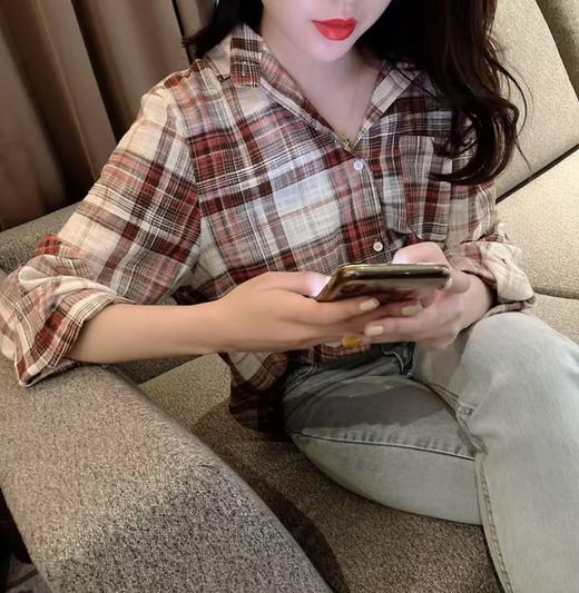 【新品推荐】CS-21仿棉麻夏季红格衬衫防晒外套-喜出 商品图3