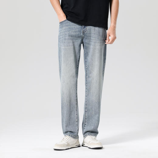 gxgjeans男装25春夏款简约休闲直筒男士牛仔裤显瘦校园通勤时尚潮流男长裤K&C 商品图8