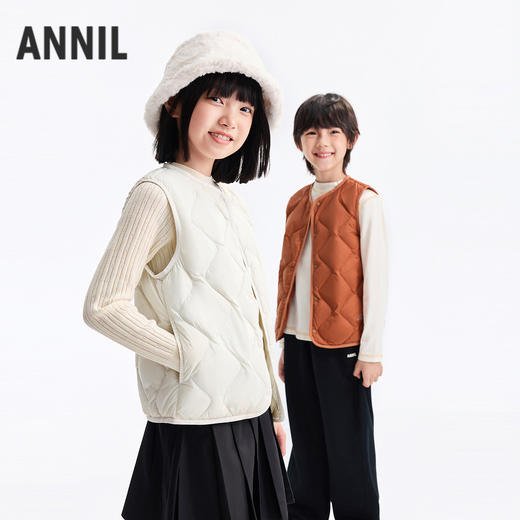 【5~15℃空气系列】校服内胆神器男女童羽绒马甲冬季新款安奈儿童装EM542635 商品图0