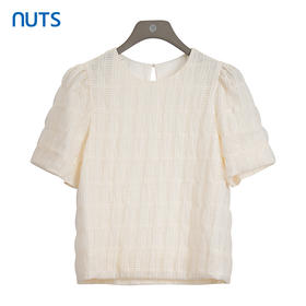 NUTS商场同款夏季圆领简约肌理感直筒短袖套头衫428013551