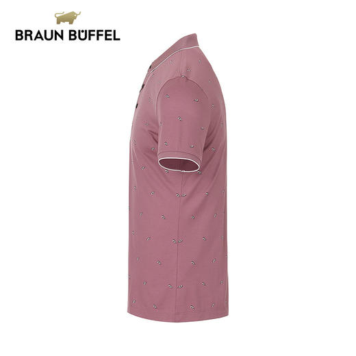 BRAUN BUFFEL/布兰施男士时尚商务印花百搭翻领POLO衫男式短袖T恤 商品图4